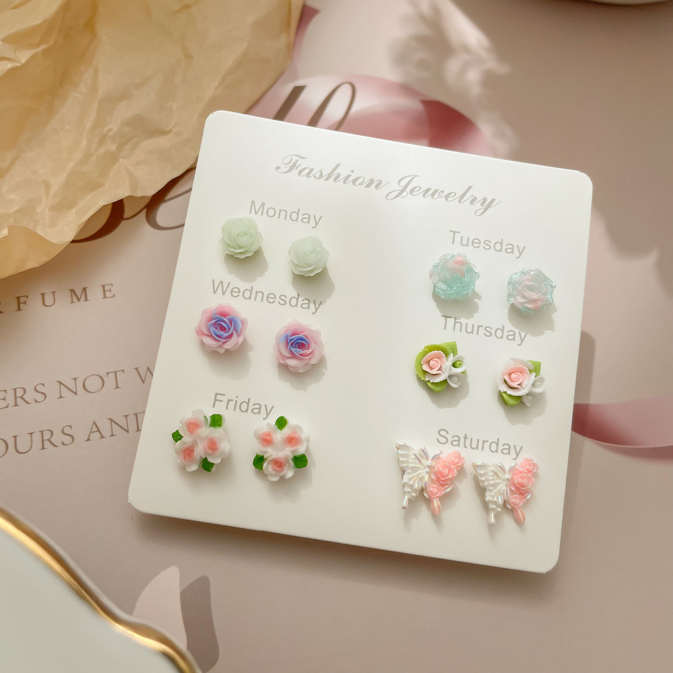 Fresh Macaron Colorful Camellia Simple Beanie Female Earrings