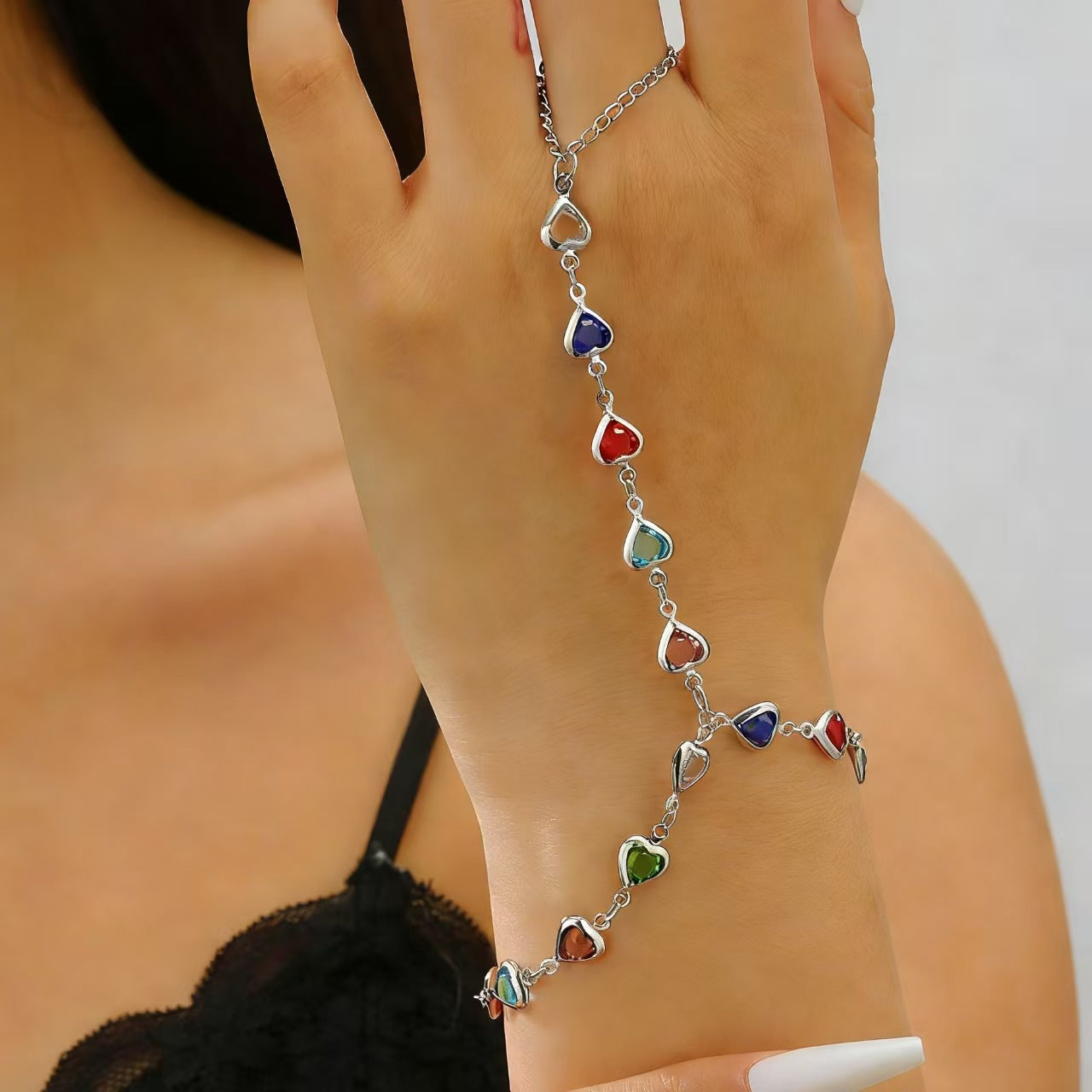 Butterfly Love Pearl Finger Hip Hop Exaggerated Bracelets