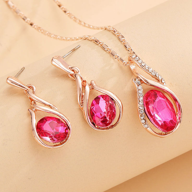 Women's Bridal Peacock Gem Opal For Jewelry Set