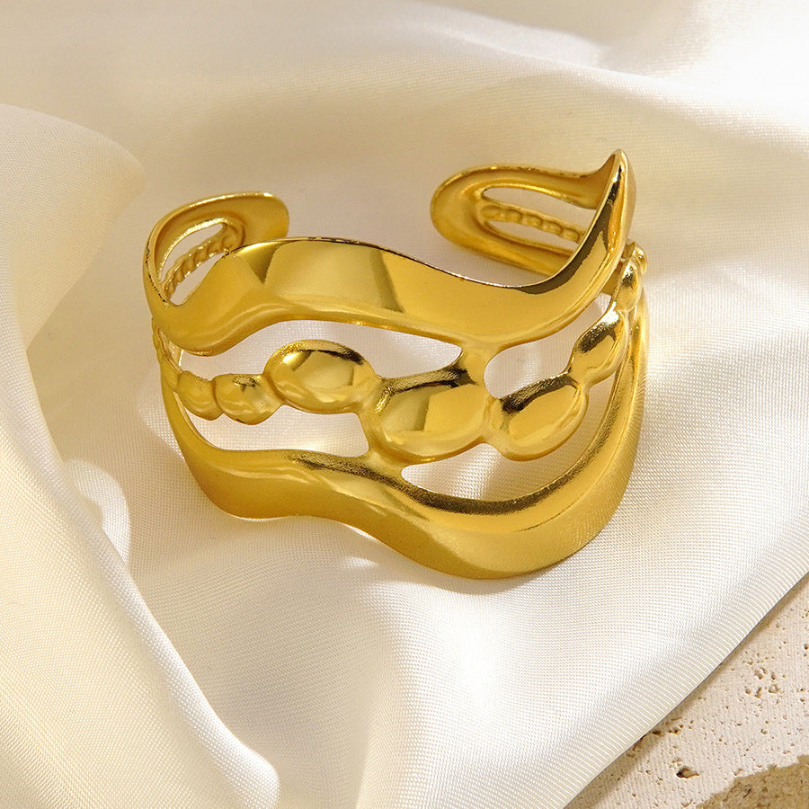 Steel Oil Dripping Cherry Special Interest Light Luxury Flowers Openings Bracelet