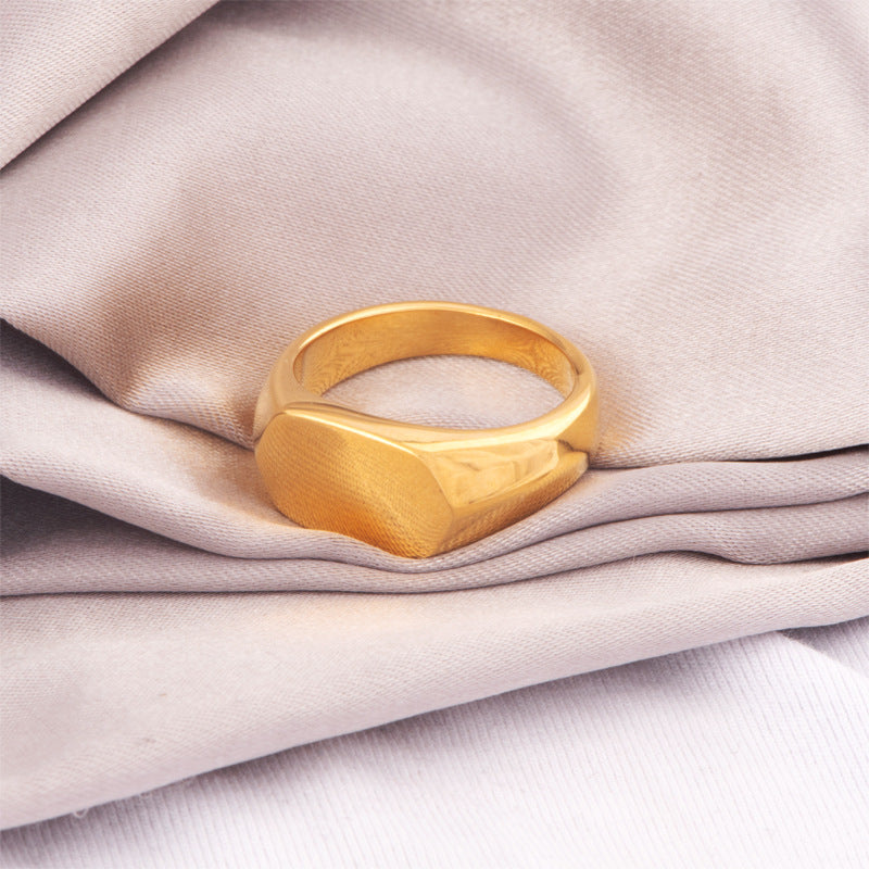 Nordic Light Luxury Simplicity Trendy Oval Flat Hot Rings