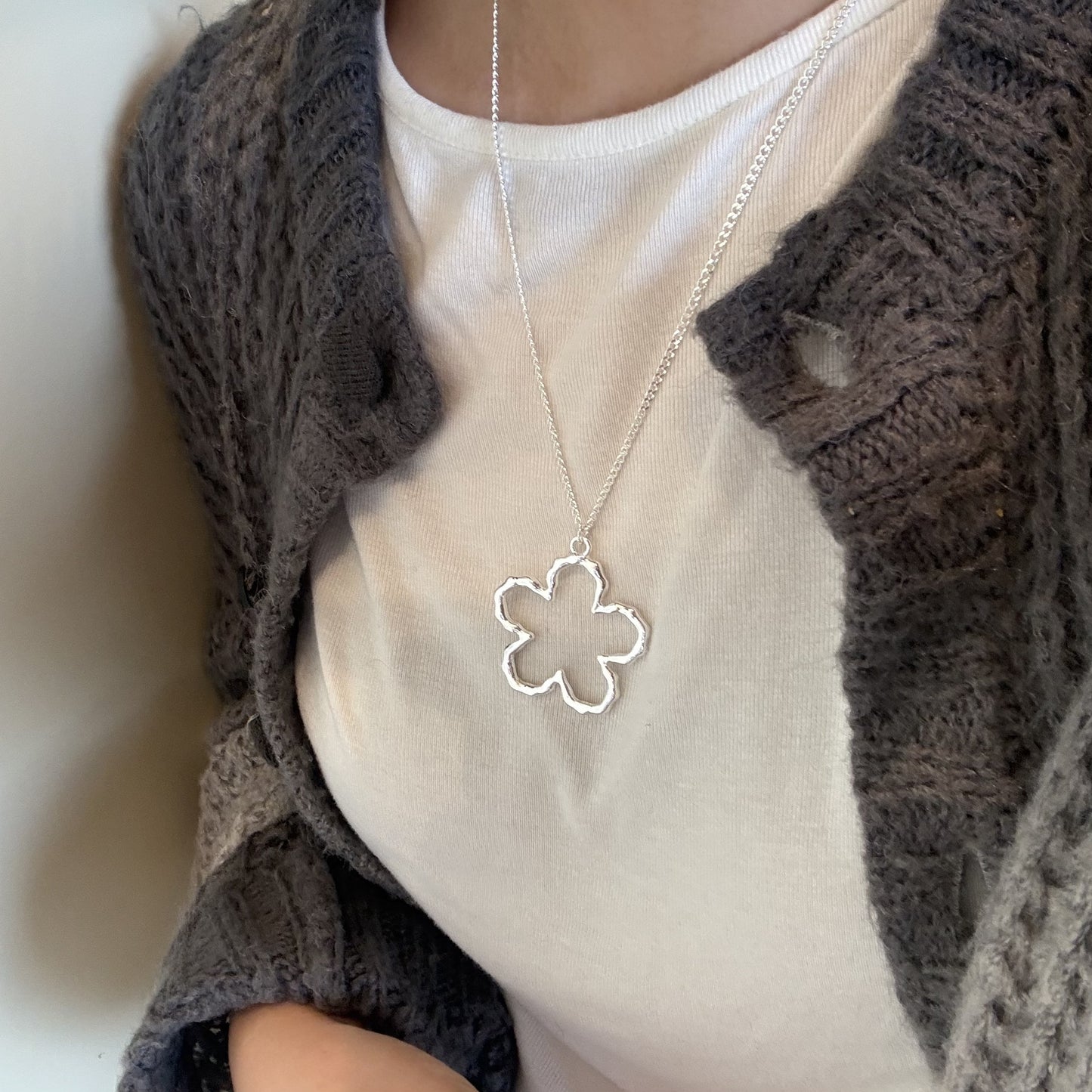 Korean Style Flower Bow Tie Texture Love Necklaces