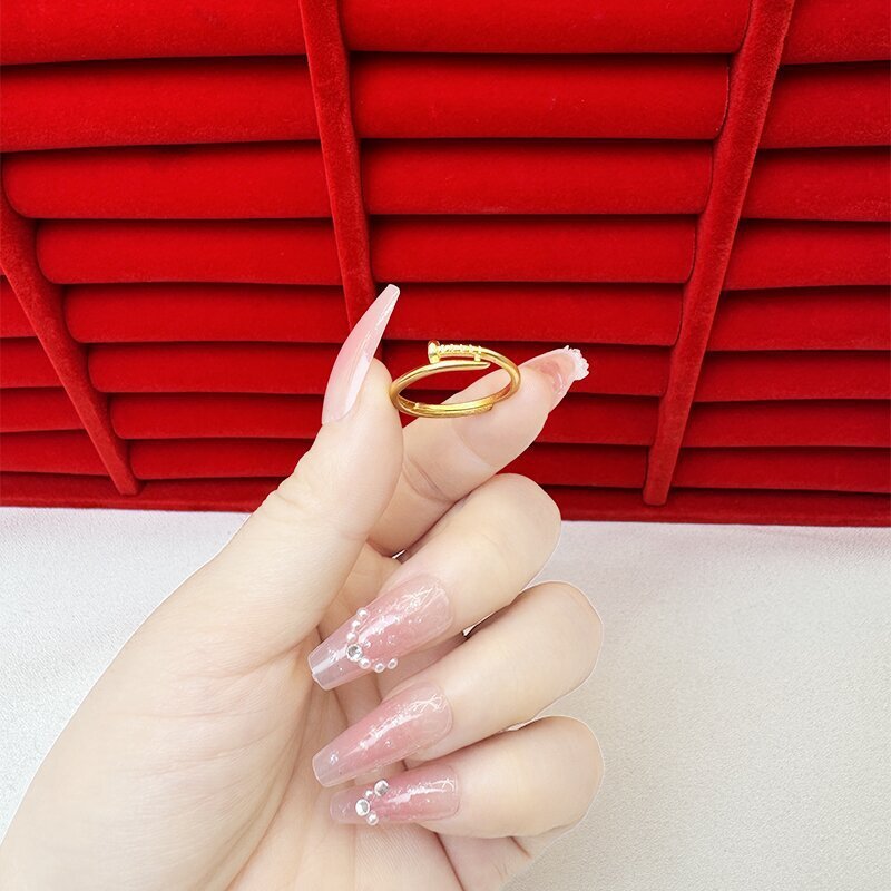 Gold Female Bow No Color Fading Niche Rings