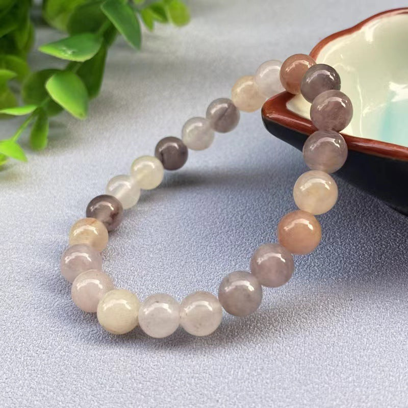 Women's Buckle Imitation Jade Crystal String Beads Flower Bracelets