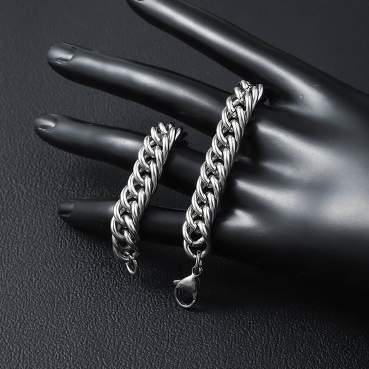 Type Cuban Link Chain Polished Punk Hand Accessory Bracelet