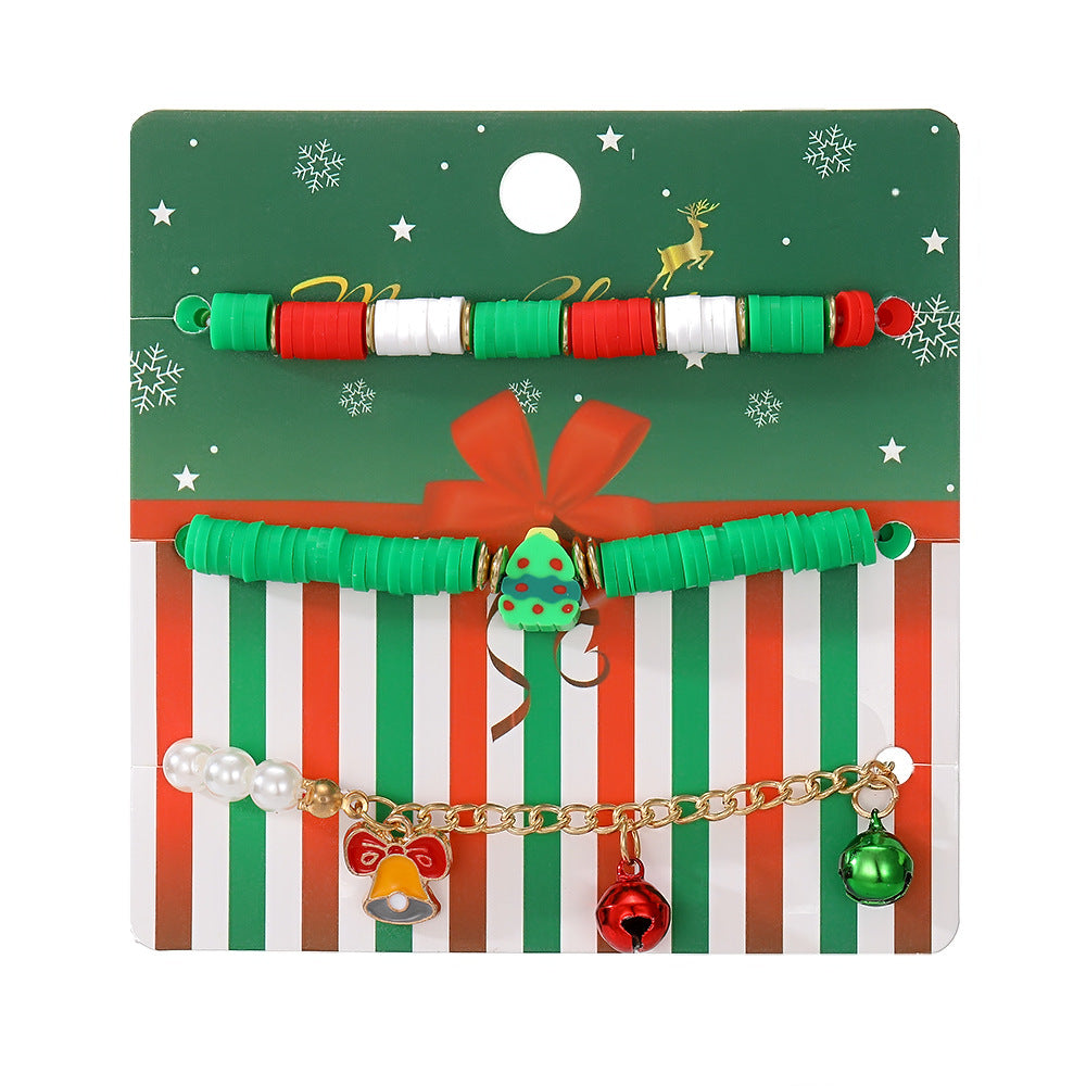 Christmas Tree Polymer Clay Fashion Simple Bracelets