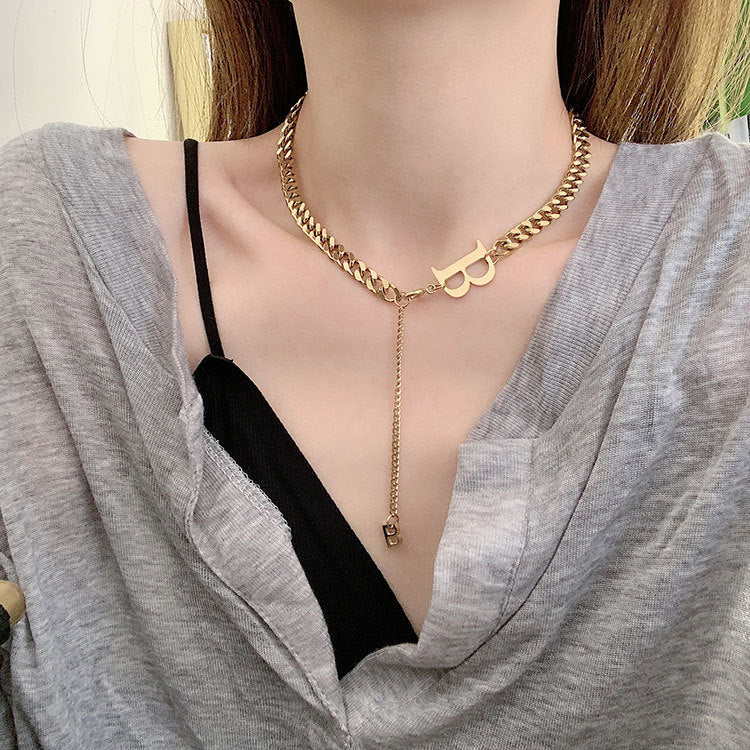 Women's & Men's Personalized Hip Hop Trendy Big Letter Necklaces