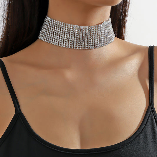 Trend Sparkling Rhinestone Clavicle Chain Full Diamond Necklaces