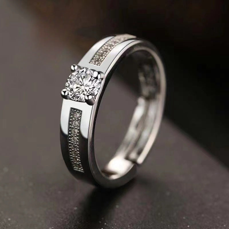 Women's & Men's Style Love Winding Diamond Couple Simple Niche Rings