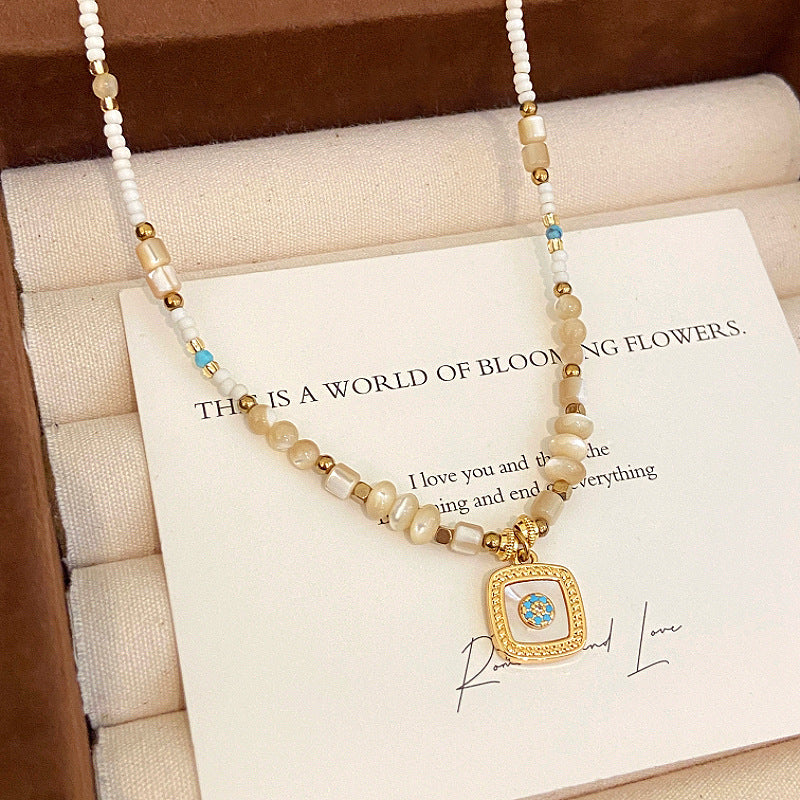 Women's Beaded Trojan Design Exquisite Light Luxury Clavicle Necklace
