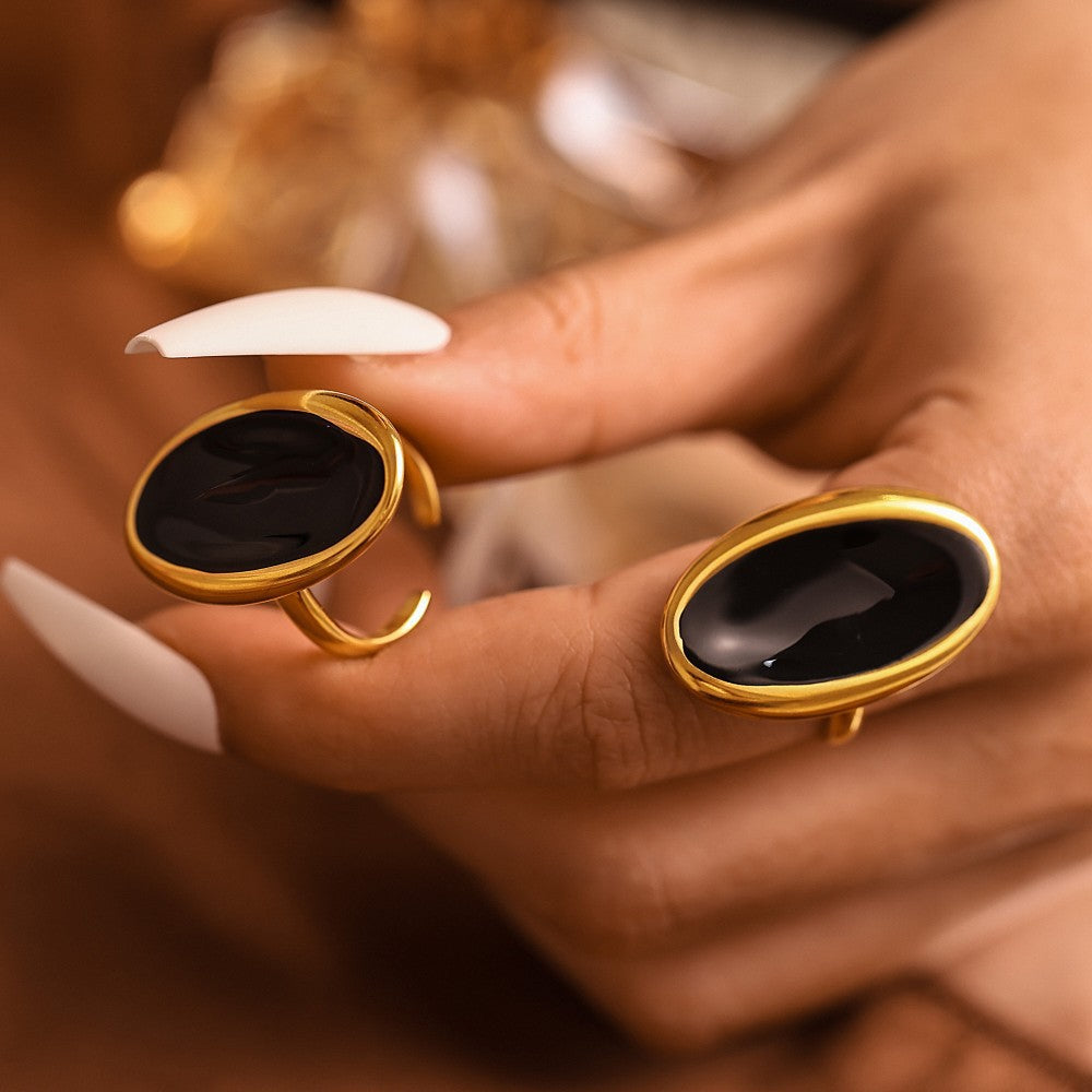 Open Light Luxury Drop Oil Casting Stainless Rings