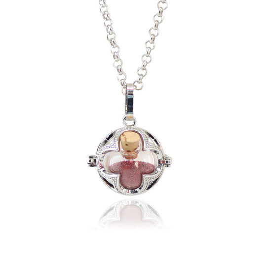 Clover Essential Oil Box Glass Ball Necklaces