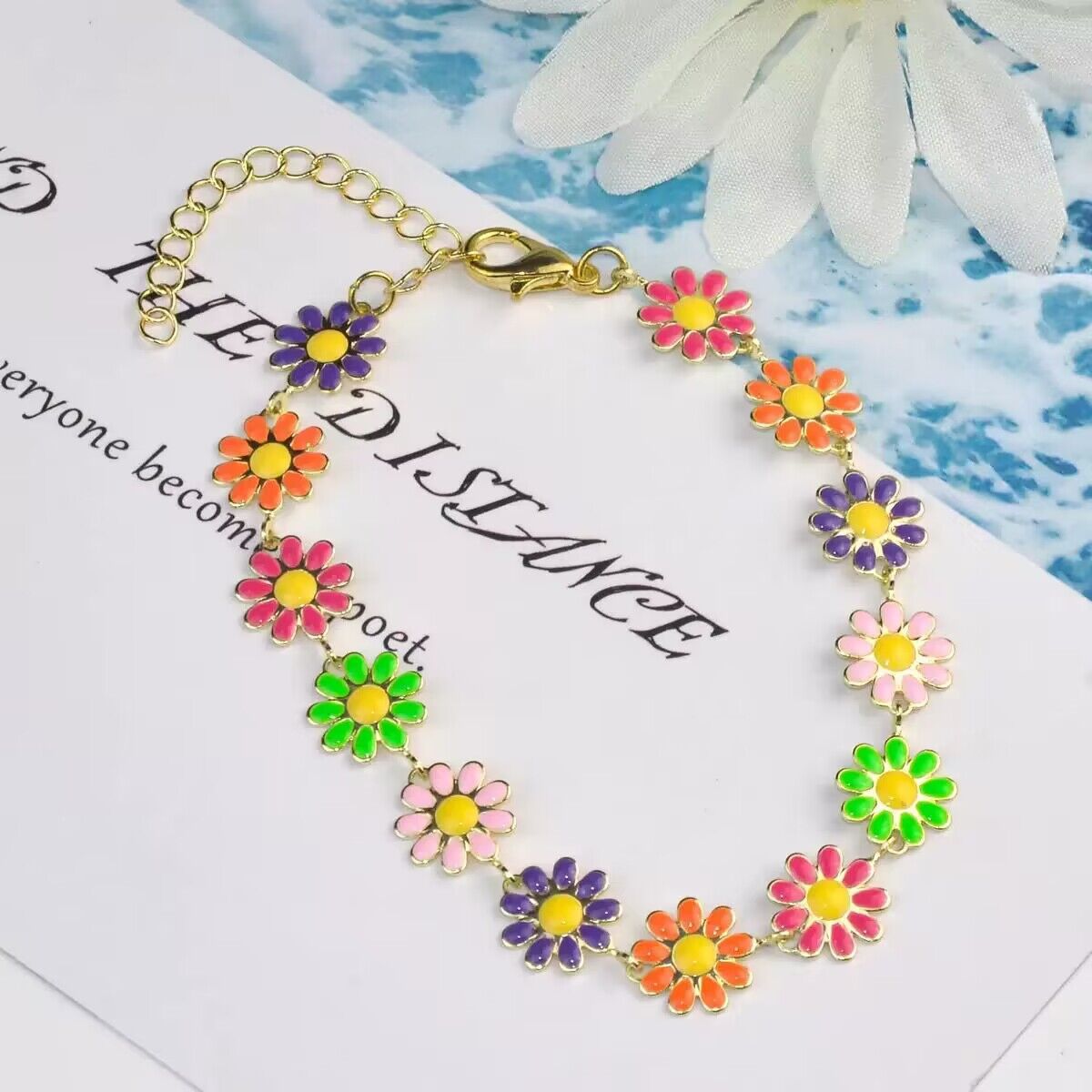 Drop Oil Little Daisy Flower Clavicle Necklaces