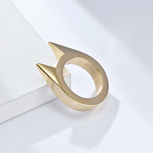 Men's Spiked Cat Ear Self-defense Broken Window Titanium Rings