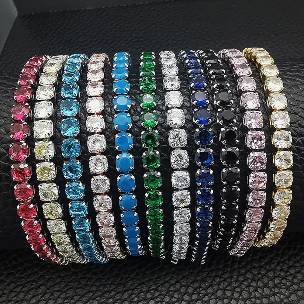 Hip Hop Tennis Zircon Female Full Bracelets