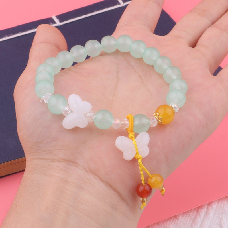 Candy Color Butterfly Beaded Female Imitation Bracelet