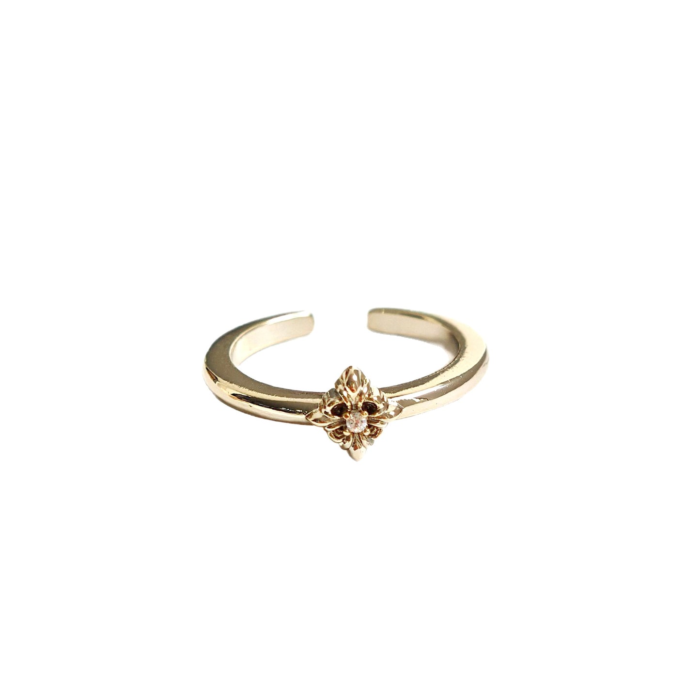 Women's Chinese Style Flower-de-luce Open-end Zircon Retro Affordable Luxury Simple Stylish Rings