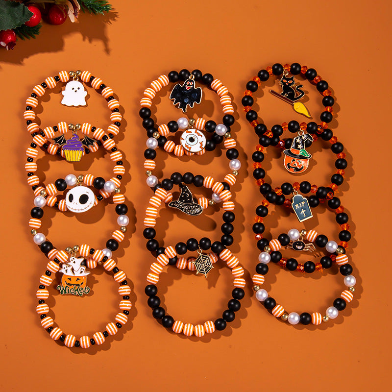 Halloween Acrylic English Dress Up Polymer Bracelets