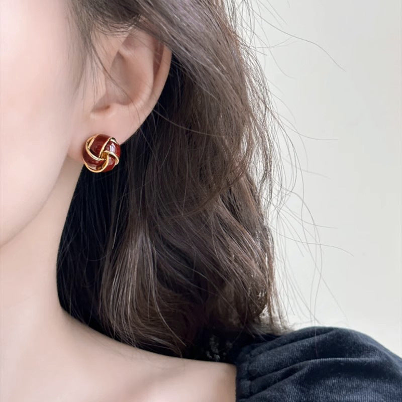 Women's Fashion Niche Design Retro Drip Glazed Delicate Earrings