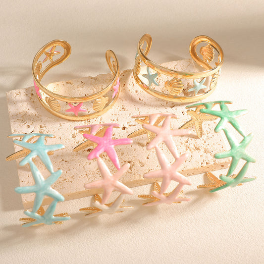 Light Luxury High-grade Drop Oil Open-ended Bracelets