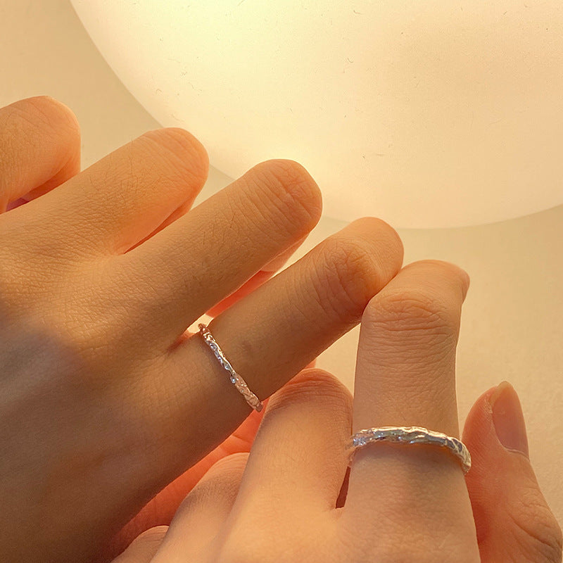 Women's & Men's Sier Niche Design Simple Fashion Indifference Rings