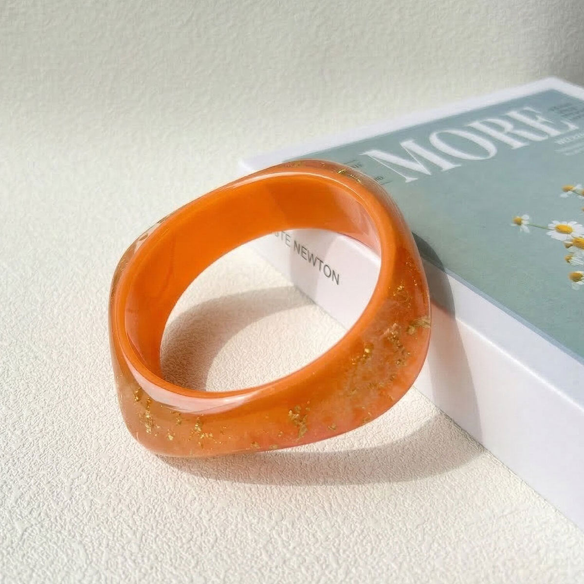Women's Geometric Circle Irregular Gold Foil Resin Fashion Simple Niche Temperament Bracelets