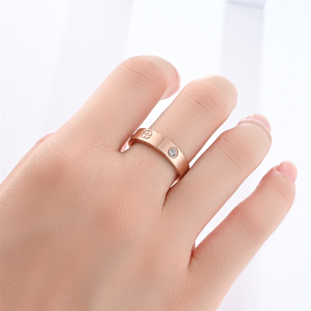 Fashion Style Glossy Cross One Rhinestone Rings