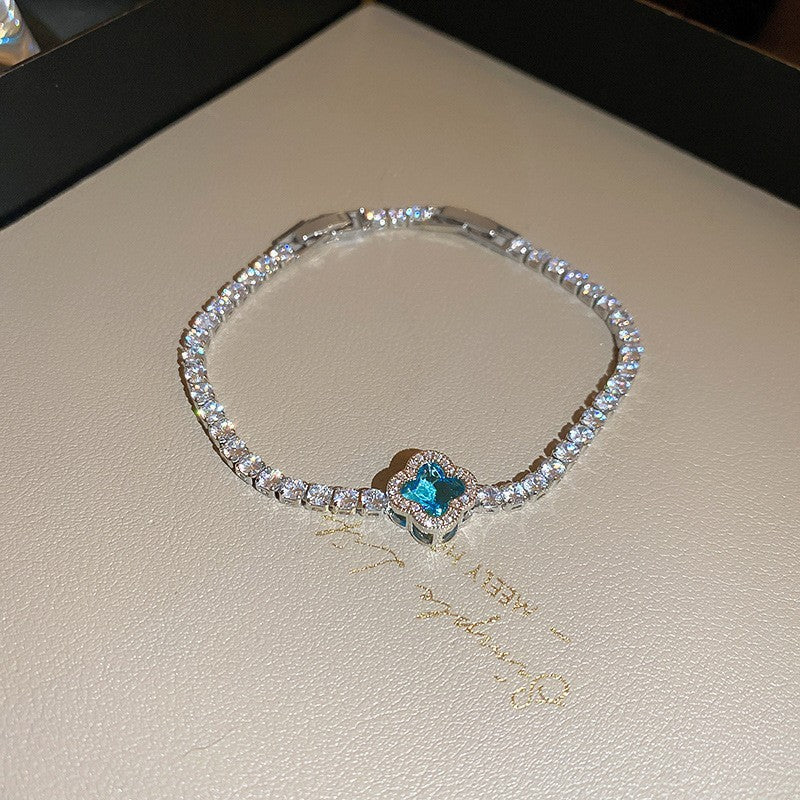 Irregular Square Flower Heart Water Drops Light Luxury High Bracelet