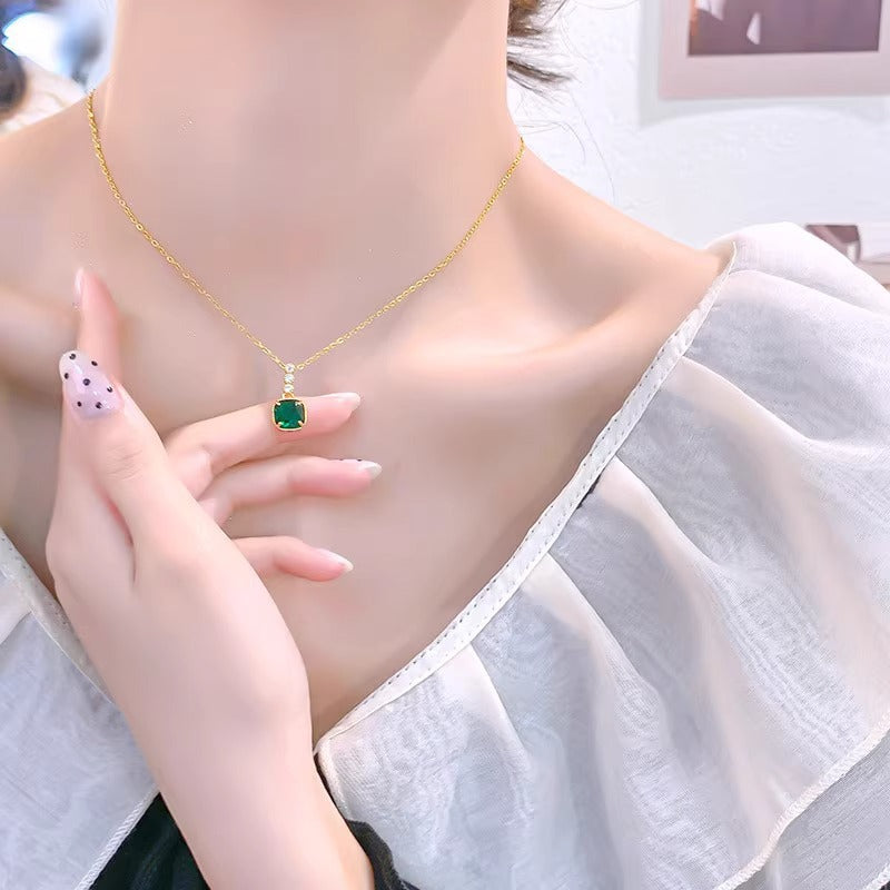 Emerald High-grade Ear Fashion Accessories Real Necklaces