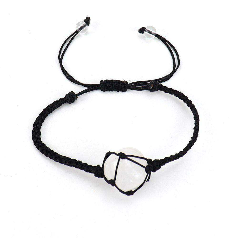 Broadcast Hand-woven Black Jade Thread Crystal Bracelets