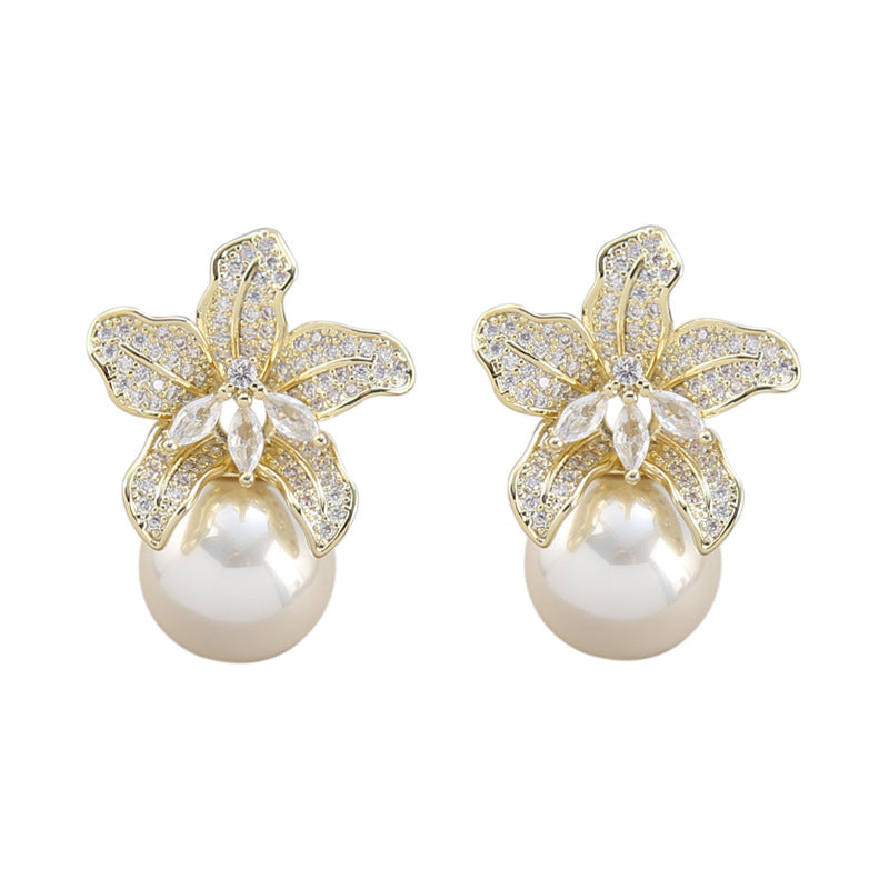 Women's Pearl Light Luxury High-grade Delicate Sier Earrings