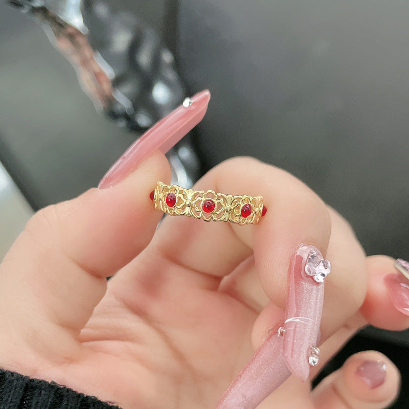 Opening Female Cold Style Metal Sweet Cool Rings