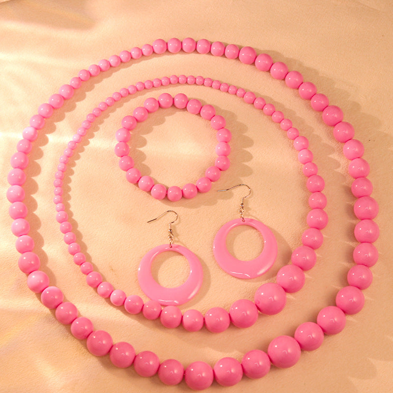 Women's Candy Color Size Beads Exaggerated Dopamine Necklaces