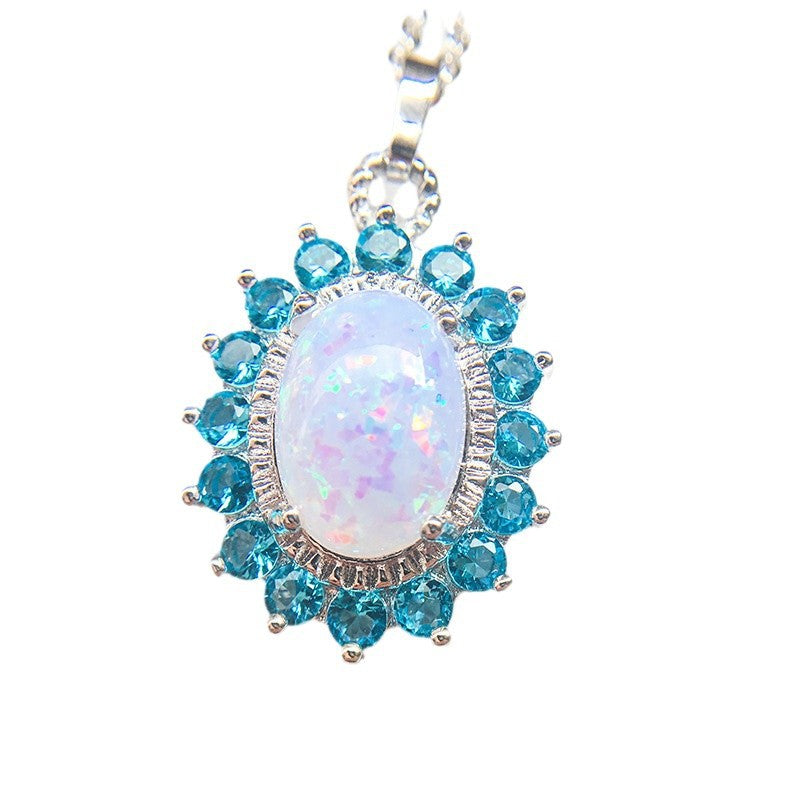 Classy Elegant Women's Opal Clavicle Chain Necklace