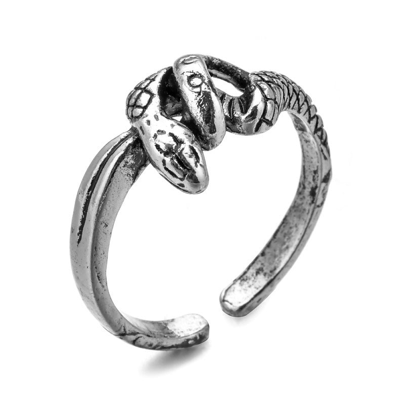 Open Snake Exaggerated Snake-shaped Punk Multiple Rings