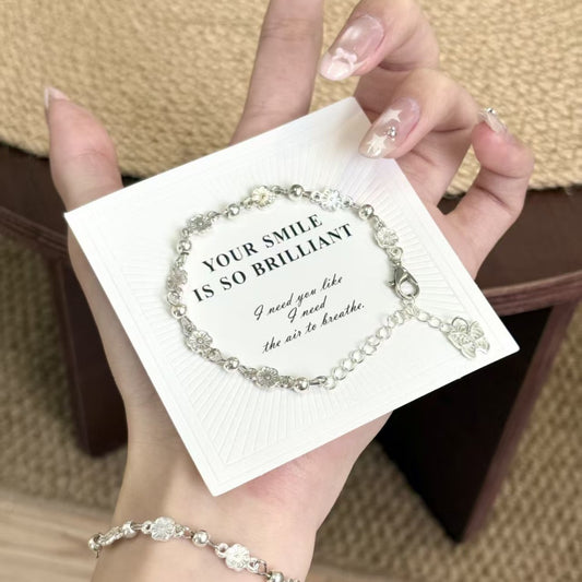 Peach Blossom Butterfly Light Luxury Sense Niche Exquisite Gentle Bracelet