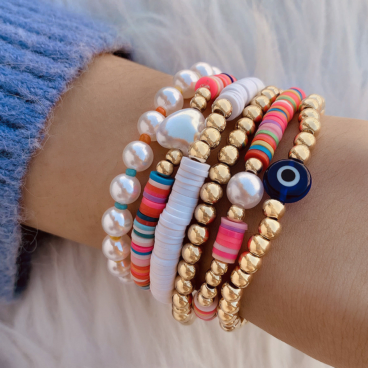 Bohemian Vacation Style Shell Beaded Weave Beach Bracelets