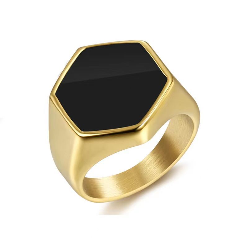 Men's Personality Fashion Shiny Surface Black Drip Rings