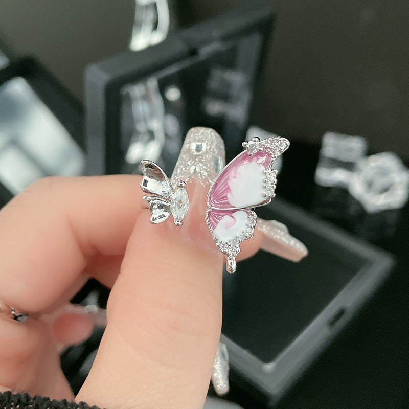 Drip Glazed Open Female Cold Style Light Luxury High-grade Rings