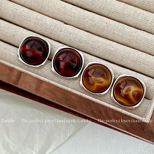 Women's Imitation Opal Stone Ear Square Fashion Earrings