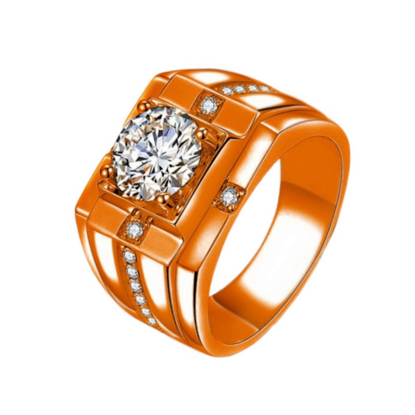 Domineering Open Diamond Wedding Couple Valentine's Rings