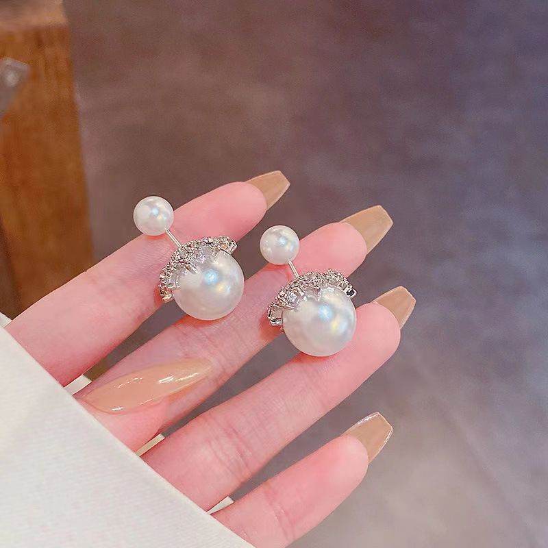 Sier Needle Simple Exquisite Square Zircon Light Luxury High-grade Earrings