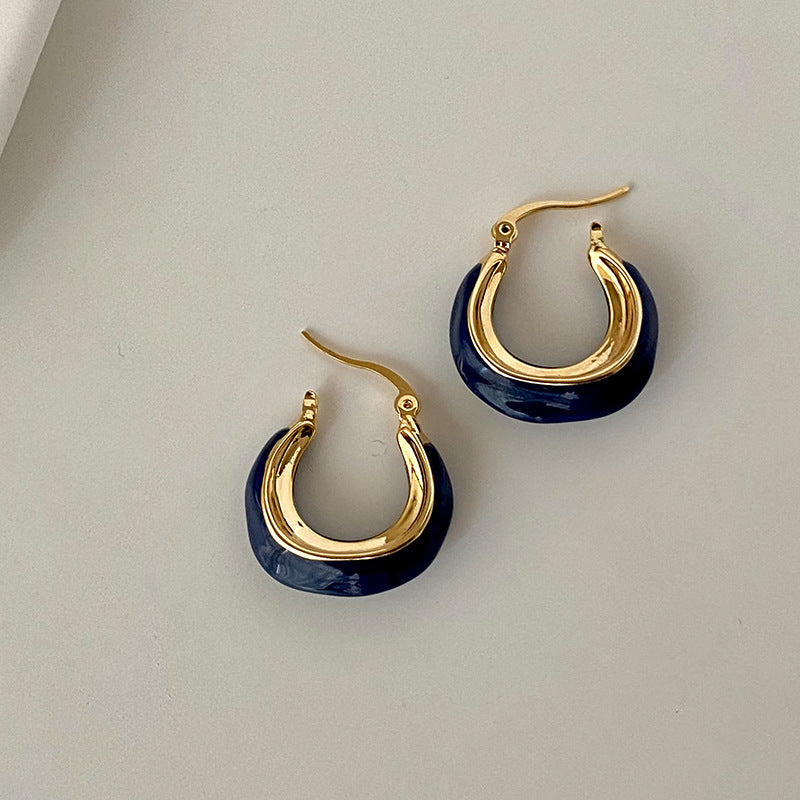 Blue Ear Cold Style Niche Design Earrings