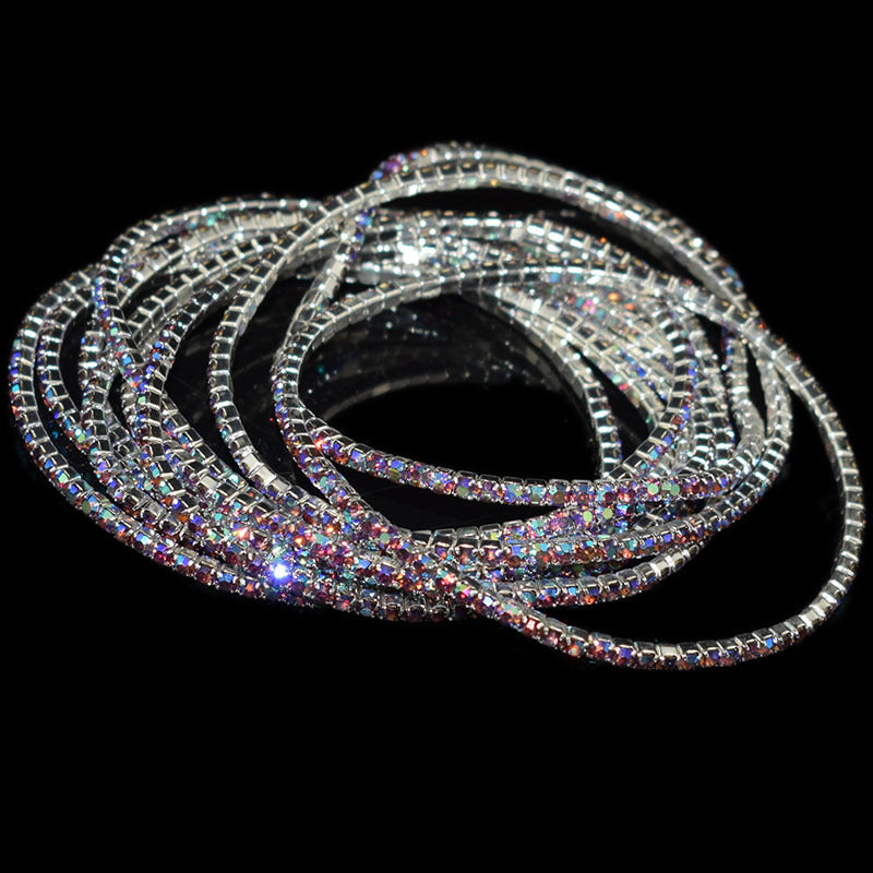 Women's Multicolor Rhinestone Stretch Shiny Simple Ornament Bracelets