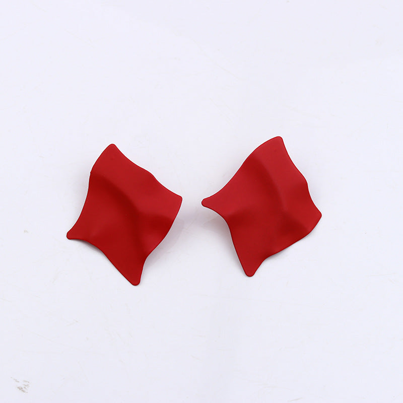 Women's Color Korean Style Irregular Texture Stylish Simple Earrings