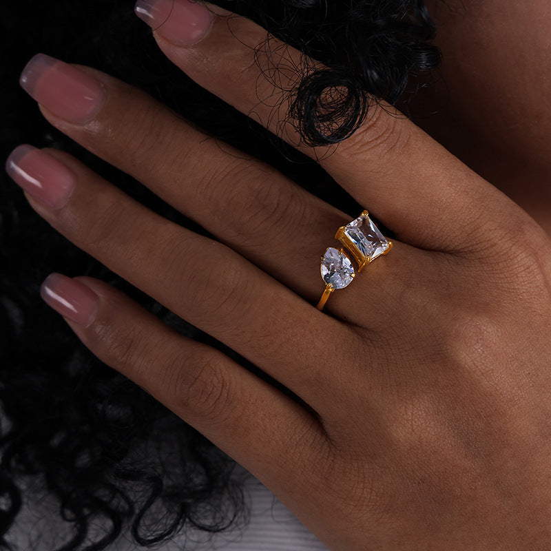 Fading Special Interest Light Luxury Color Open Rings