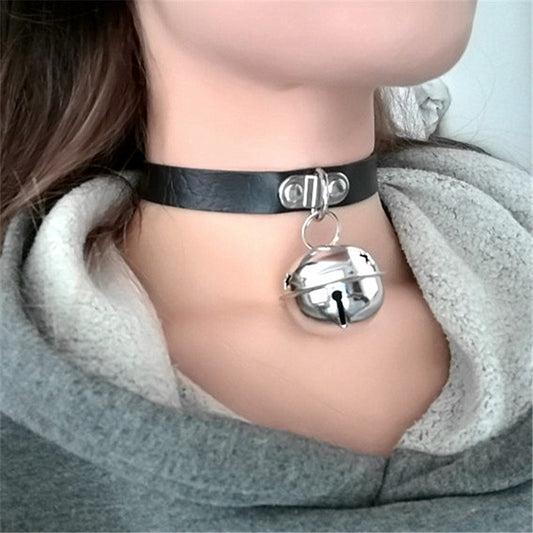 Women's Soft Leather Bell Choker Short Clavicle Necklaces