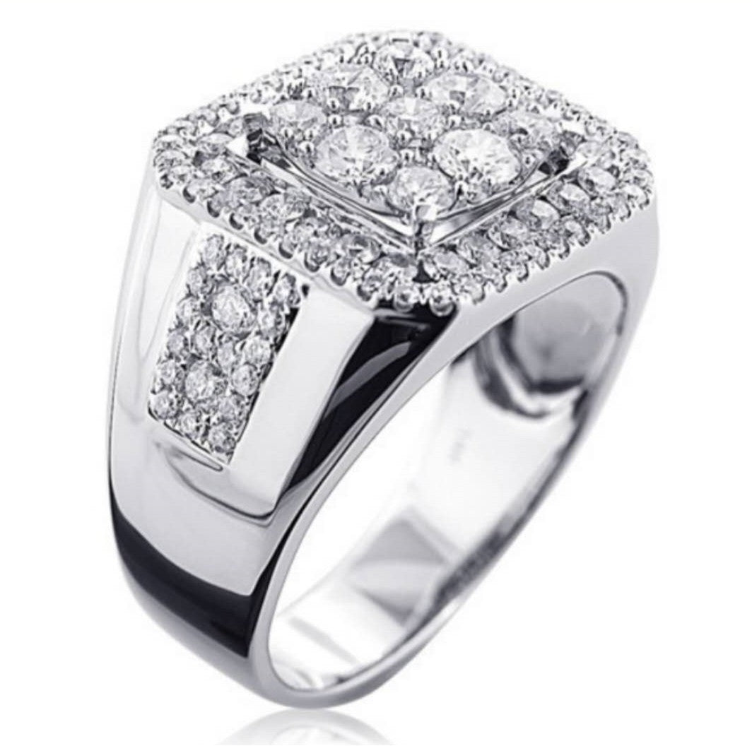 Women's & Men's Round Zircon Full Diamond Fashion Wedding Banquet Rings