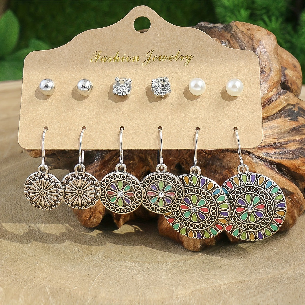 Ethnic Style Bohemian Eardrops Combination Drop-shaped Earrings