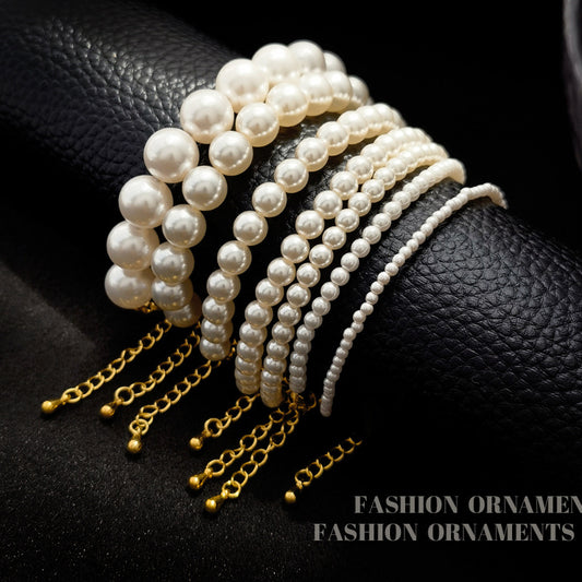 Style Classic Hepburn Imitation Highlight Perfect Circle Pearl Bracelets